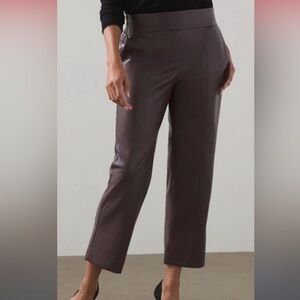 Chico's Faux Brown Leather Crop pants